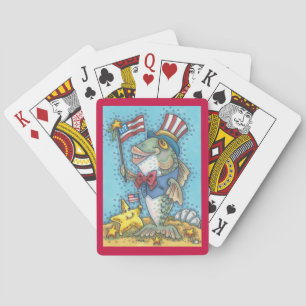 4TH OF JULY FISH & STARFISH PLAYING CARDS