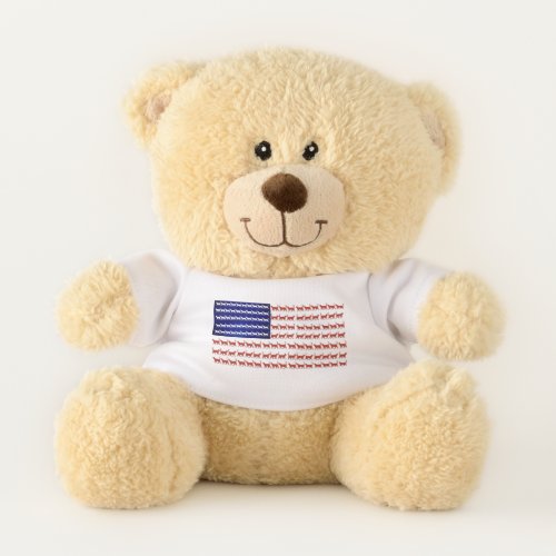 4th of July Flag Cats USA Red White and Blue Teddy Bear