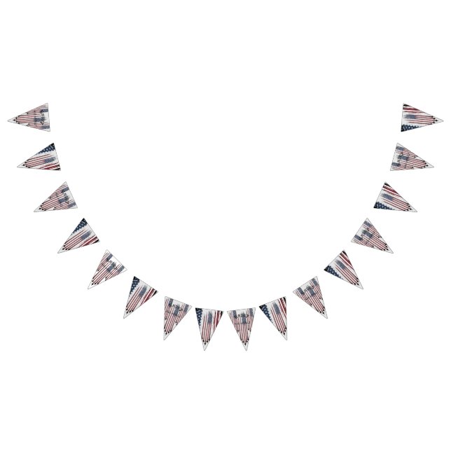 4th of July flag Custom bunting banner Triangle (All)