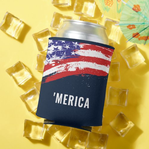 4th of July Flag Merica Can Cooler