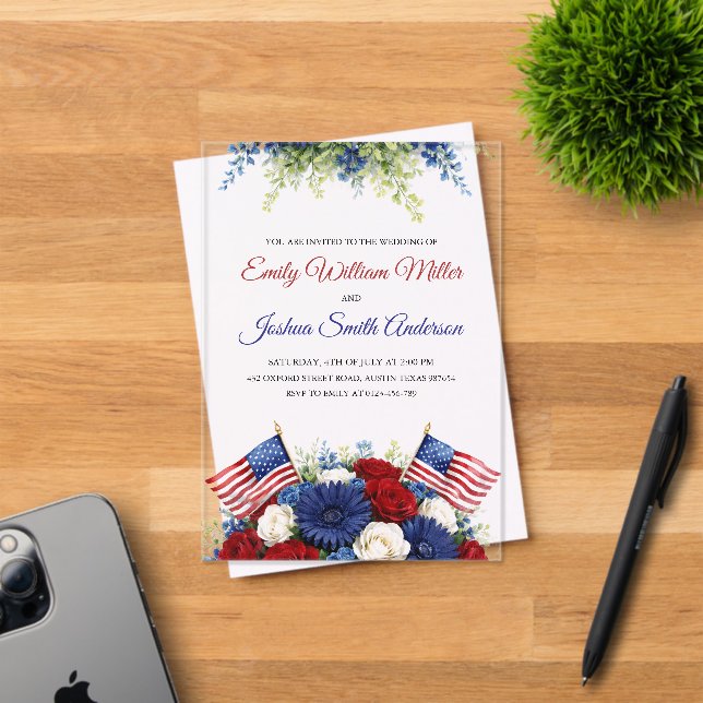 4th of July Flag Patriotic Wedding Invitation (Insitu (Invitation Card))