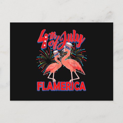 4th Of July Flamerica American Flag _ Patriotic Fl Postcard