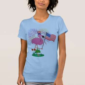 4th Of July Flamingo Shirt by ChiaPetRescue at Zazzle