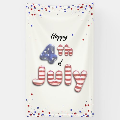 4th of July Foil Balloons Stars Stripes _ Banner