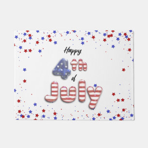 4th of July Foil Balloons Stars Stripes - Doormat