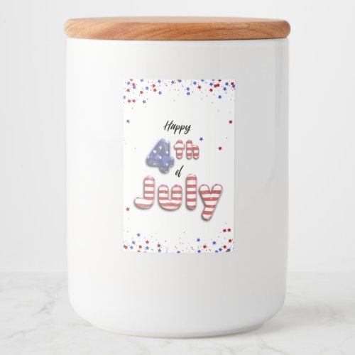 4th of July Foil Balloons Stars Stripes Food Label