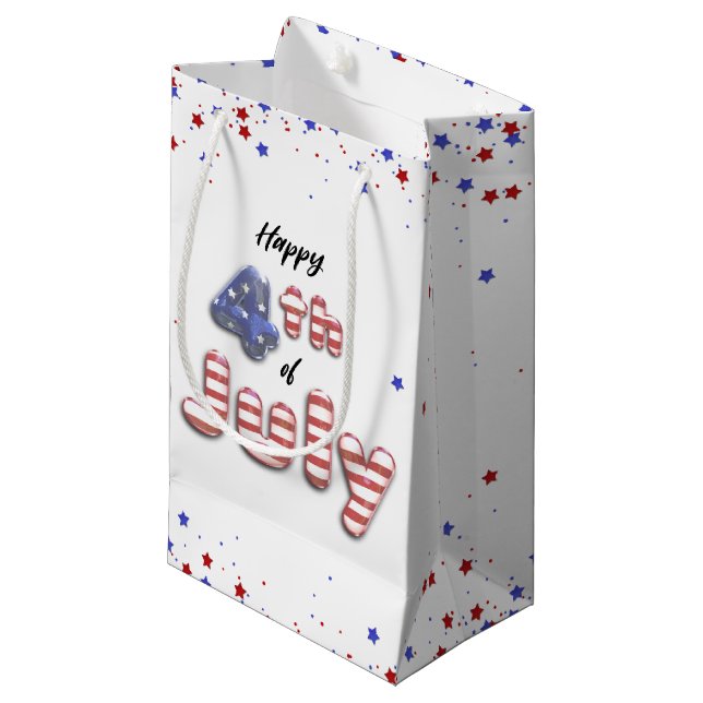 4th of July Foil Balloons Stars Stripes - Gift Bag (Front Angled)