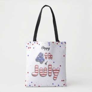 4th of July Foil Balloons Stars Stripes - Tote Bag