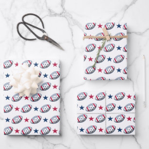 4th of July Football Wrapping Paper Sheets