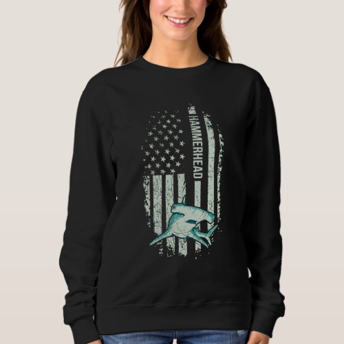 4th of July for a Patriotic Hammerhead Shark   Sweatshirt