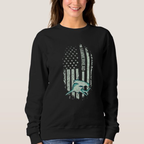 4th of July for a Patriotic Hammerhead Shark Sweatshirt