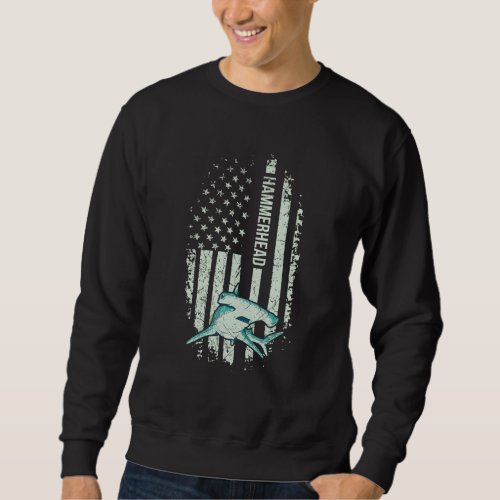 4th of July for a Patriotic Hammerhead Shark   Sweatshirt