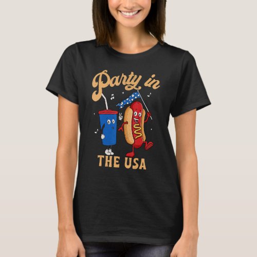4th Of July  For Hotdog  Party In The Usa 4 T_Shirt