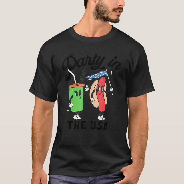 4th Of July For Hotdog  Party In The Usa T-Shirt (Front)