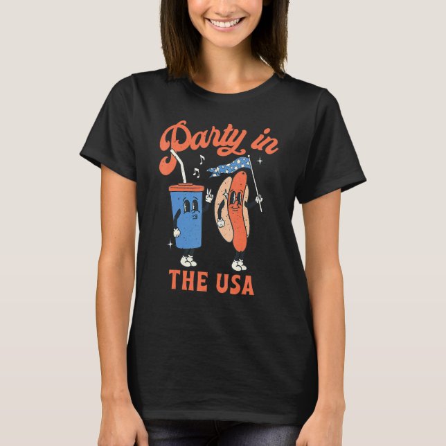 4th Of July  For Hotdog  Party In The Usa T-Shirt (Front)