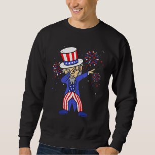 4th Of July  For Kids  Dabbing Uncle Sam Boys Men Sweatshirt