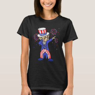 4th Of July  For Kids  Dabbing Uncle Sam Boys Men T-Shirt