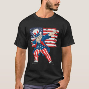 4th Of July  For Kids  Dabbing Uncle Sam Boys Men T-Shirt