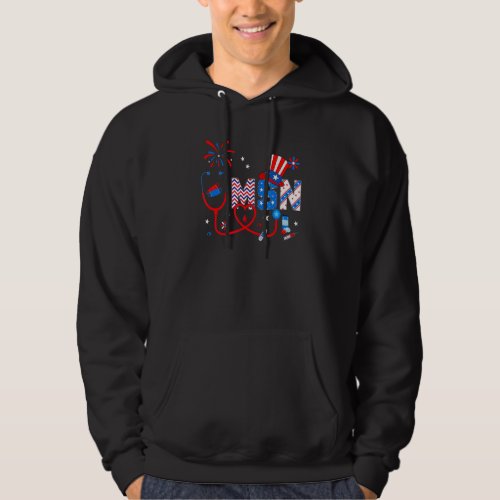 4th Of July  For Women Stethoscope Patriotic Msn Hoodie