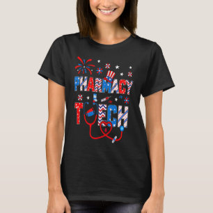 4th Of July For Women Stethoscope Pharmacy Tech Nu T-Shirt