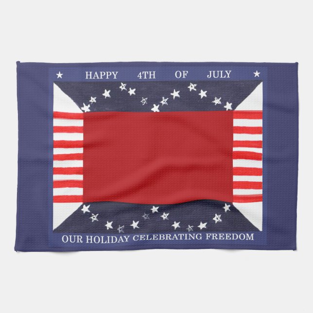 4th Of July Freedom American MoJo Kitchen Towel (Horizontal)