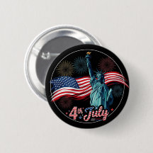 4th of July Freedom Button