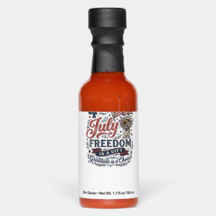 4th of July Freedom Gratitude Vintage Shirt Design Hot Sauces