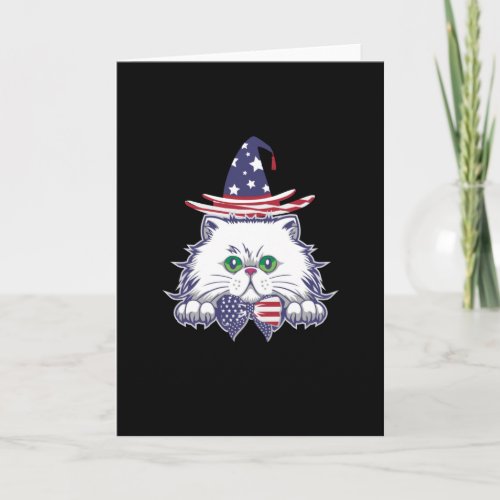 4th of July Freedom USA Patriotic Cat Card