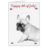 4th of July French Bulldog Card