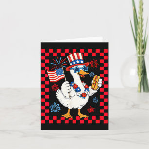 4th of July Funny AAAmerican Goose Patriotic Flag Card