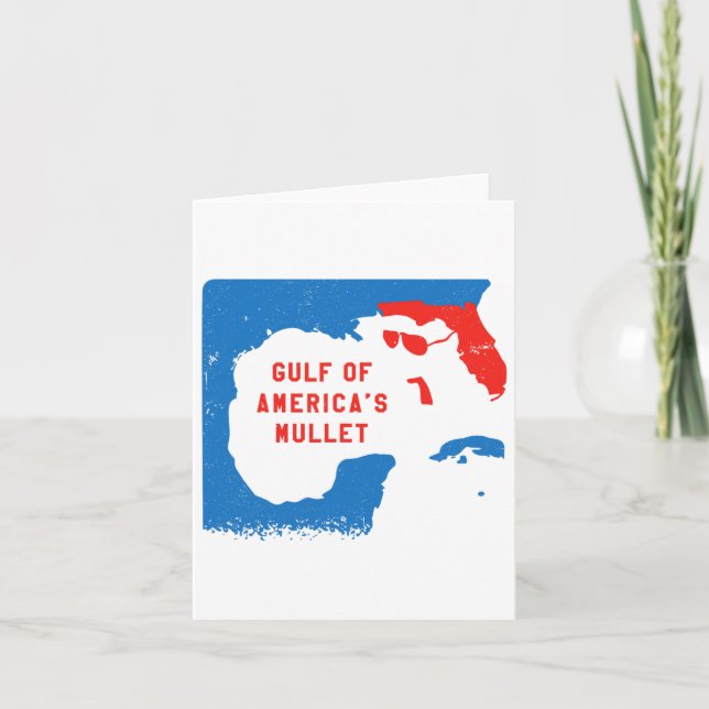4th Of July Funny Gulf Of America's Mullet  Card (Front)
