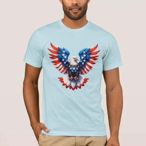 4th of July  Funny Patriotic Eagle US Flag  T_Shirt
