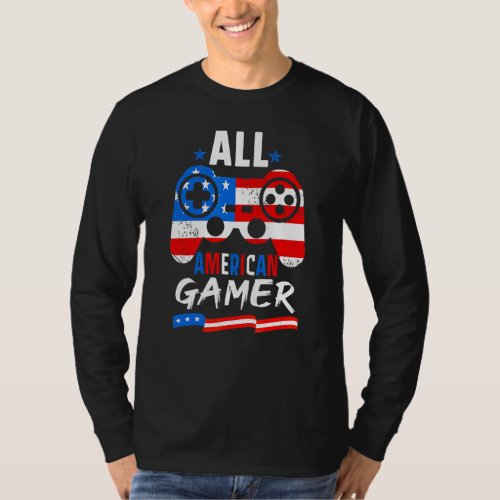 4th Of July Gamer Nerd All American Gaming Kids Bo T_Shirt
