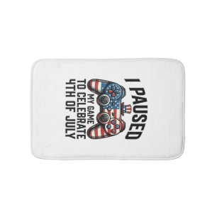 4th of July Gamer Patriotic Video Game Shirt_1 Bath Mat
