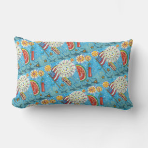 4TH OF JULY GANG, PARADE & FIREWORKS LUMBAR PILLOW