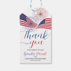 4th of July gender reveal favor tag. Gift Tags