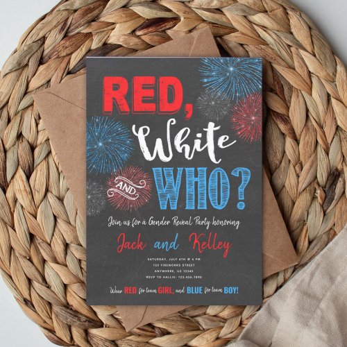 4th of July Gender Reveal Invitation