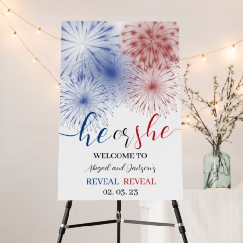 4th of July Gender Reveal Welcome Sign