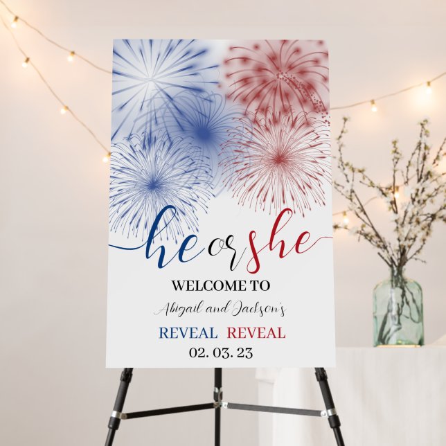 4th of July Gender Reveal Welcome Sign (In Situ (Stand))
