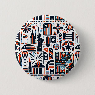 4th of July Generative Pattern Button