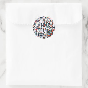 4th of July Generative Pattern Classic Round Sticker