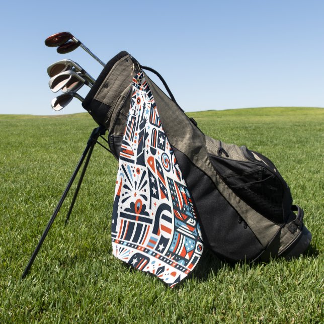 4th of July Generative Pattern Golf Towel (Green)