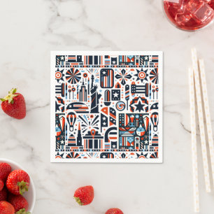 4th of July Generative Pattern Napkins