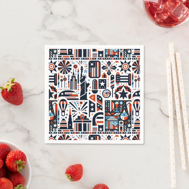 4th of July Generative Pattern Napkins (Insitu)