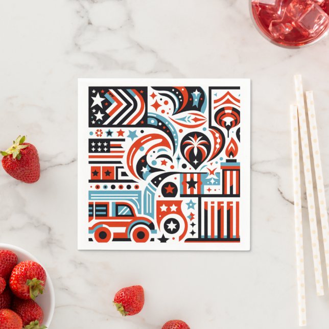 4th of July Generative Pattern Napkins (Insitu)