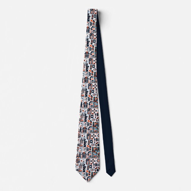 4th of July Generative Pattern Neck Tie (Front)