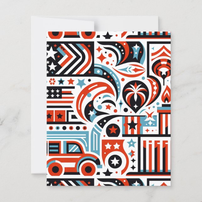 4th of July Generative Pattern Scrapbook Paper (Front)