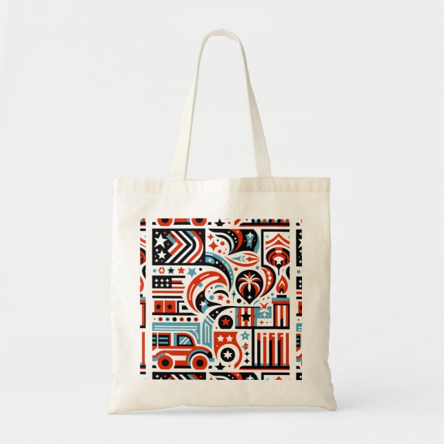 4th of July Generative Pattern Tote Bag (Front)