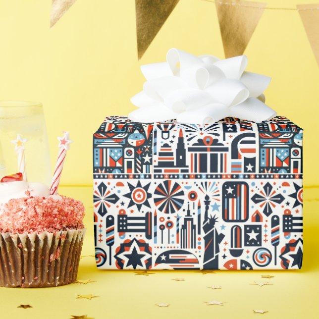 4th of July Generative Pattern Wrapping Paper (Birthday Party)