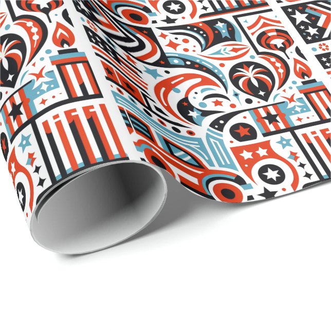 4th of July Generative Pattern Wrapping Paper (Roll Corner)